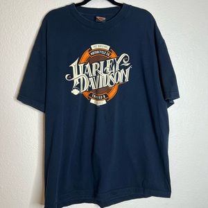 Men's Harley Davidson Blue and Orange Scottsdale Graphic Tee 2XL